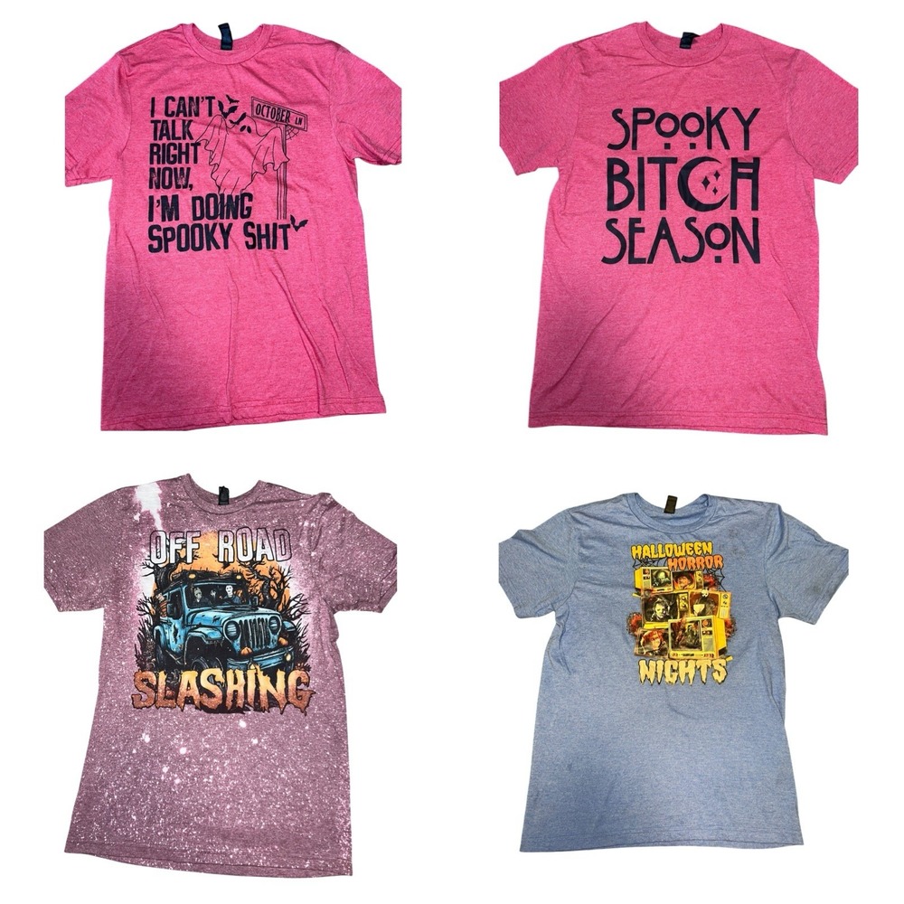Women's Lot of 4 Halloween Graphic Tee's Women's Small‎